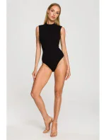 M697 Body bez rukávov s vysokým výstrihom - čierne