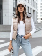 Dámska prešívaná vesta OSHE béžová FashionStreet TY3703 Dámska prešívaná vesta OSHE béžová FashionStreet TY3703