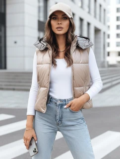 Dámska prešívaná vesta OSHE béžová FashionStreet TY3703