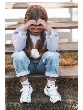 Dziecięce Buty Sportowe Sneakersy Na Rzep Biało-Czarne Ephona