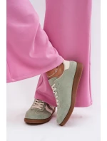 Dámské tenisky z eko semiše zelené Jesavella