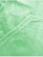Dámska velúrová tepláková súprava s kapucňou na zips svetlozelená (8C1176-127) Dámska velúrová tepláková súprava s kapucňou na zips svetlozelená (8C1176-127)