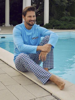 Talianska móda Jaromir long length sp. farba:modrá/print