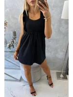 Šaty s volánikmi na bokoch čierne