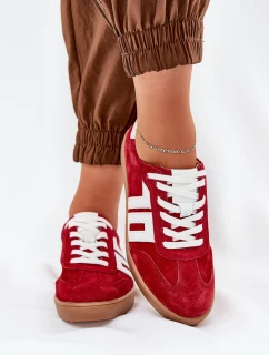 Sneakersy Buty Sportowe Zamszowe Vinceza 79517 Czerwone