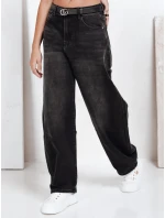 Dámske čierne džínsy balónového strihu FashionStreet UY2741