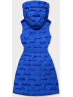 Dámska dlhá vesta v chrpovej farbe s opaskom (JIN217)