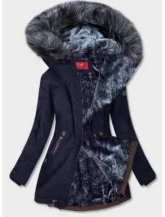 Dámska nepremokavá parka navy blue-grey (m-923)