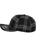 Flexfit 6197 6-panelová čiapka s šiltom „Tartan Plaid“ 55.6197 čierna/sivá