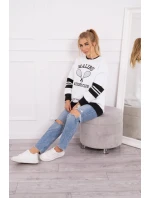 Zateplená mikina Malibu biela+čierna