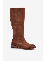 Dámske semišové čižmy do polovice lýtok na zips Lewski 3616 Brown Dámske semišové čižmy do polovice lýtok na zips Lewski 3616 Brown