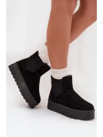 Damskie Śniegowce Z Elastyczną Wstawką Czarne Kiora