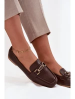 Półbuty Loafersy Damskie Z Ozdobą Brązowe Priscelle