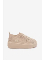 Dámske pletené tenisky na platforme Beige Evalora Dámske pletené tenisky na platforme Beige Evalora