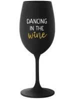 DANCING IN THE WINE - čierny pohár na víno 350 ml