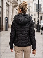 Dámska prešívaná prechodná bunda s kapucňou, čierna, FashionStreet TY5886 Dámska prešívaná prechodná bunda s kapucňou, čierna, FashionStreet TY5886