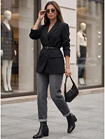 Dámske džínsy Mom Fit s vysokým pásom, sivé, FashionStreet UY3114 Dámske džínsy Mom Fit s vysokým pásom, sivé, FashionStreet UY3114
