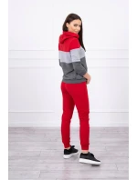 Farebná pruhovaná sada červená+sivá Farebná pruhovaná sada červená+sivá