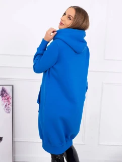 Chrpová dlhá mikina s kapucňou