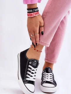 Damskie Klasyczne Trampki Czarno-Białe Ecoma