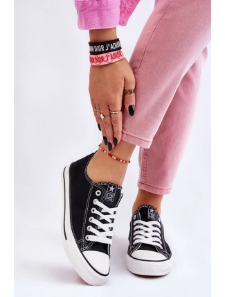 Damskie Klasyczne Trampki Czarno-Białe Ecoma