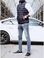 Pánska prešívaná tmavomodrá vesta FashionStreet TX4130 Pánska prešívaná tmavomodrá vesta FashionStreet TX4130