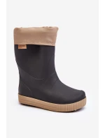 Dziecięce Kalosze Z Ocieplaczem Snow Wave Gokids 981 Czarno-Beżowe