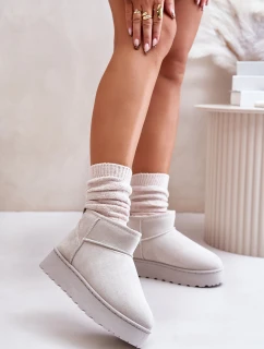 Dámske zateplené snežnice s kožušinou Light Grey Xamella