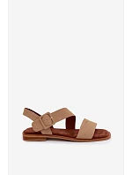 Dámske semišové sandále Big Star TT274491 beige Dámske semišové sandále Big Star TT274491 beige