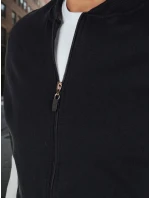 Pánska mikina na zips so stojacím golierom čierna FashionStreet BX5909 Pánska mikina na zips so stojacím golierom čierna FashionStreet BX5909