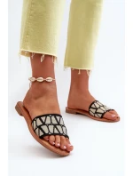 Klapki Damskie Na Płaskim Obcasie Czarne Traivea