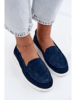 Dámské mokasíny z přírodního semiše Vinceza 95360 tmavě modré