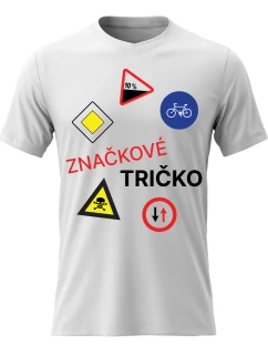 Pánské bavlněné tričko s potiskem - ZNAČKOVÉ TRIČKO - bílé