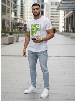 Pánske voľnočasové tričko s bielym vzorom FashionStreet NX5008R