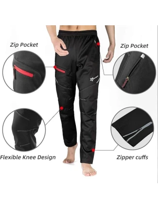 Rockbros pánske dlhé nohavice na bicykel čierne L