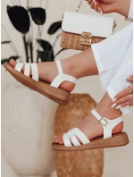 Sandále SANTORIA na nízkom podpätku biele FashionStreet ZY0837