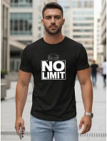 Pánske bavlnené tričko s potlačou No limit black FashionStreet NX0129R