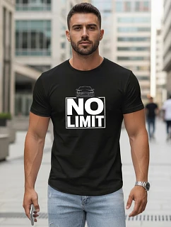 Pánske bavlnené tričko s potlačou No limit black FashionStreet NX0129R