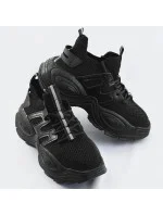 Čierne dámske textilné tenisky sneakers (RA16)