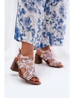 Ażurowe Sandały Damskie Na Słupku Multikolor Tosine