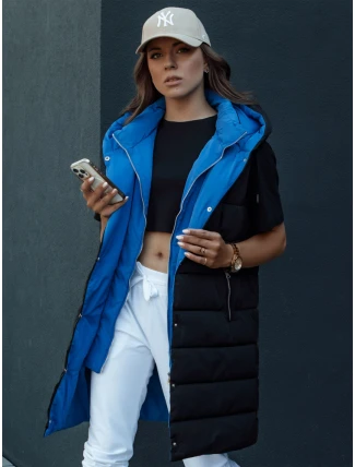 Dámska dlhá prešívaná vesta s kapucňou CHESTER čierna FashionStreet TY4535 Dámska dlhá prešívaná vesta s kapucňou CHESTER čierna FashionStreet TY4535