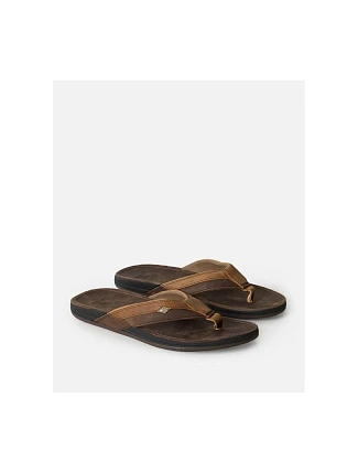 Plážové šľapky RIP CURL Bell.S Leather Open Toe, hnedé