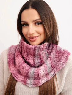 Dámsky vlnený mäkký šál golfový zimný KN21 tmavo ružový