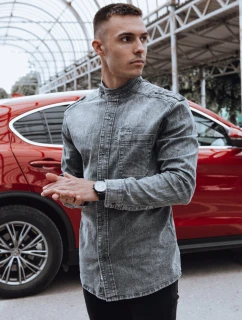 Pánska sivá košeľa FashionStreet DX2585