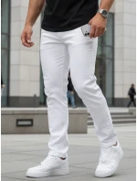 Pánske biele slim fit džínsy FashionStreet UX4477