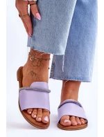 Eleganckie Klapki Na Płaskim Obcasie Fioletowe Termen