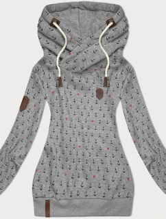 Dámska mikina (2304) sivá s potlačou -Goodlooking