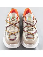 Béžové dámske sneakersy s dvojitými šnúrkami (7001) Béžové dámske sneakersy s dvojitými šnúrkami (7001)