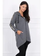 Mikina so zipsom na chrbte graphite melange