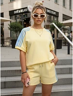 Dámsky viskózový set s motýľom a šortkami žltý FashionStreet AY1181